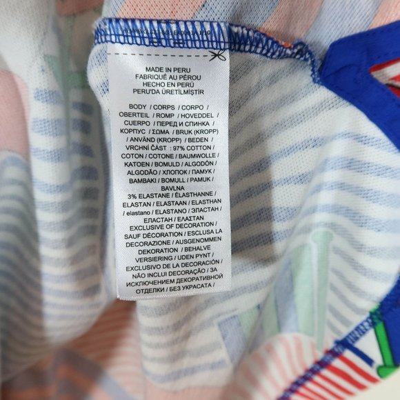 LAUREN RALPH LAUREN Size 2X Nautical Anchor Flag Print Polo Shirt Blue Orange - Picture 6 of 6